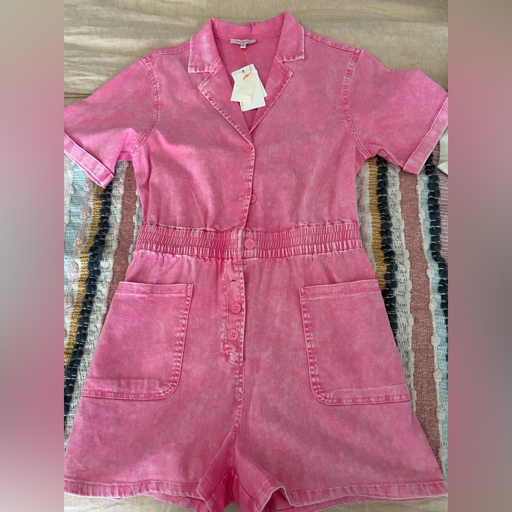 Skies Are Blue Pink Denim Jumpsuit